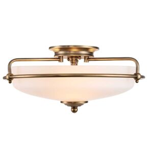 GRIFFIN 3 LIGHT FLUSH - WEATHERED BRASS QUOIZEL GENERAL 2 YEAR GUARANTEE - ΟΡΟΦΉΣ ΦΩΤΙΣΤΙΚΆ 