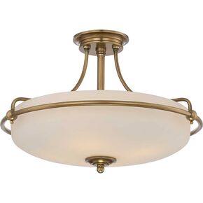 GRIFFIN 4 LIGHT SEMI-FLUSH - WEATHERED BRASS QUOIZEL GENERAL 2 YEAR GUARANTEE - ΟΡΟΦΉΣ ΦΩΤΙΣΤΙΚΆ 