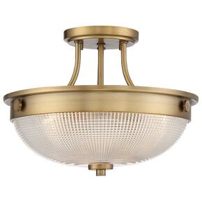 MANTLE 2 LIGHT SEMI-FLUSH - WEATHERED BRASS QUOIZEL GENERAL 2 YEAR GUARANTEE - ΟΡΟΦΉΣ ΦΩΤΙΣΤΙΚΆ 