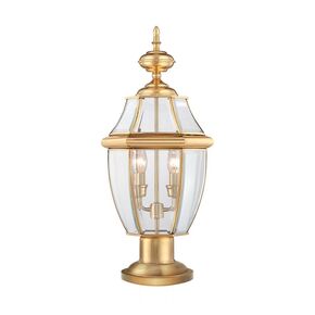 NEWBURY 2 LIGHT PEDESTAL - LACQUERED POLISHED BRASS QUOIZEL GENERAL 2 YEAR GUARANTEE - ΦΑΝΆΡΙΑ ΦΩΤΙΣΜΟΎ