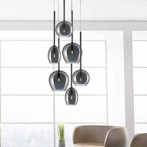 01156 ROUND 6-LIGHTS SMOKE - MODERN LIGHTING