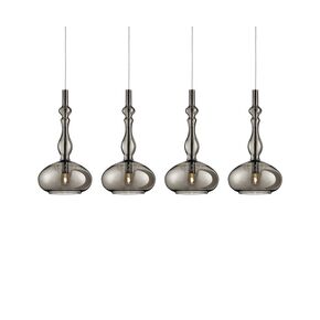 INTERIOR > MODERN MINIMAL LIGHTING > CEILING PENDANTS > 4 LIGHT PENDANT BAR LENGTH 85 CM 01290-09BR GLASS G9, LED W14 H33 CM - PENDANT LIGHTS