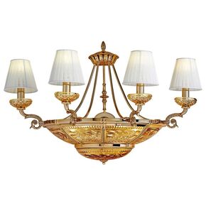 ΚΛΑΣΙΚΆ ΦΩΤΙΣΤΙΚΆ < ΙΤΑΛΙΚΆ POSSONI >   SHADED GOLD PLATED FINISH WALL LIGHT WITH AMBER CRYSTAL AND ORGANZA PLEATED SHADE - PRODUCTS WITHOUT CATEGORY