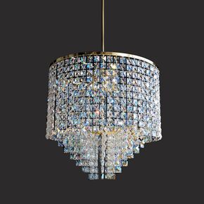 NEOCLASSICAL HANDMADE LIGHTING > MINIMAL DITS > PENDANT ZIC-N MULTI-LIGHT CYLINDER SWAROVSKI CRYSTALS - ΚΡΕΜΑΣΤΆ ΦΩΤΙΣΤΙΚΆ