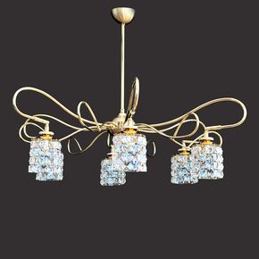 NEOCLASSICAL HANDMADE LIGHTING > MINIMAL DITS > PENDANT ZIC-N 6Φ MULTI-LIGHT SWAROVSKI CRYSTALS - ΚΡΕΜΑΣΤΆ ΦΩΤΙΣΤΙΚΆ