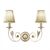ΚΛΑΣΙΚΆ ΦΩΤΙΣΤΙΚΆ < ΙΤΑΛΙΚΆ POSSONI >   ANTIQUE WHITE AND GOLD FINISH WALL LIGHT WITH PLEATED ORGANZA SHADE FINISH  091    2XMAX42W E14 - ΚΡΕΜΑΣΤΆ ΦΩΤΙΣΤΙΚΆ