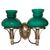 WALL SCONCES TRADITIONAL LAMP HANDMADE FROM MURANO GLASS BRONZE GREEN 2 LIGHTS