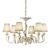 ΚΛΑΣΙΚΆ ΦΩΤΙΣΤΙΚΆ < ΙΤΑΛΙΚΆ POSSONI >   ANTIQUE WHITE AND GOLD FINISH CHANDELIER WITH PLEATED ORGANZA SHADE FINISH  091    6XMAX42W E14 - ΚΡΕΜΑΣΤΆ ΦΩΤΙΣΤΙΚΆ