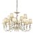 ΚΛΑΣΙΚΆ ΦΩΤΙΣΤΙΚΆ < ΙΤΑΛΙΚΆ POSSONI >   ANTIQUE WHITE AND GOLD FINISH CHANDELIER WITH PLEATED ORGANZA SHADE FINISH  091    12XMAX42W E14 - ΚΡΕΜΑΣΤΆ ΦΩΤΙΣΤΙΚΆ