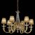 ΚΛΑΣΙΚΆ ΦΩΤΙΣΤΙΚΆ < ΙΤΑΛΙΚΆ POSSONI >   GOLD PLATED CHANDELIER WITH CRYSTAL AND ORGANZA SHADES FINISH  006    6XMAX42W E14 - ΚΡΕΜΑΣΤΆ ΦΩΤΙΣΤΙΚΆ