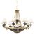 ΚΛΑΣΙΚΆ ΦΩΤΙΣΤΙΚΆ < ΙΤΑΛΙΚΆ POSSONI >   SHADED GOLD PLATED CHANDELIER WITH BLUE/AMBER CRYSTAL WITH ORGANZA SHADE FINISH  079    14XMAX42W E14 - ΚΡΕΜΑΣΤΆ ΦΩΤΙΣΤΙΚΆ