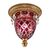 ΚΛΑΣΙΚΆ ΦΩΤΙΣΤΙΚΆ < ΙΤΑΛΙΚΆ POSSONI >   SHADED GOLD PLATED FINISH CEILING LIGHT RED CRYSTAL AND SCHOELER DROPS FINISH  079    3XMAX28W E14 - ΟΡΟΦΉΣ ΦΩΤΙΣΤΙΚΆ 