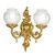 ΚΛΑΣΙΚΆ ΦΩΤΙΣΤΙΚΆ < ΙΤΑΛΙΚΆ POSSONI >   SATIN FRENCH GOLD FINISH WALL LIGHT WITH GLASS FINISH  041    2XMAX42W E14 - ΤΟΊΧΟΥ ΦΩΤΙΣΤΙΚΆ 