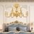 SHADED GOLD PLATED FINISH CHANDELIER WITH SCHOELER CRYSTAL 6XMAX42W E14 DIAM.76-H.64 CM - ΚΛΑΣΙΚΆ ΦΩΤΙΣΤΙΚΆ