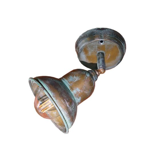 WALL SPOTLIGHTS SPOTTED BELL MADE OF BRONZE IN BROWN SHADE ROUND BASE WITH ARTIFICIAL AGING