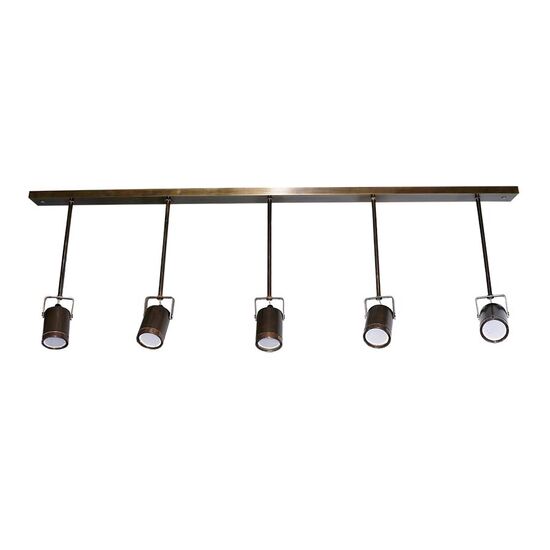 WALL SPOTLIGHTS BRONZE SPOT RAIL WITH VERTICAL PIPES