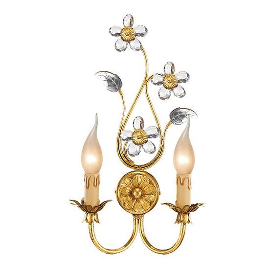 F2-1046-2 > WALL SCONCES GOLD WITH PATINA AND GLASS