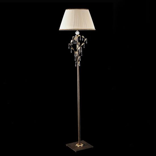 F2-1553-1 > FLOOR LAMPS RUGGINE ORO WITH SWAROVSKI STRASS WITH SHADE