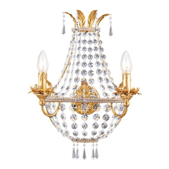 F2-61-2 > WALL SCONCES GOLD WITH PATINA AND SWAROVSKI SPECTRA