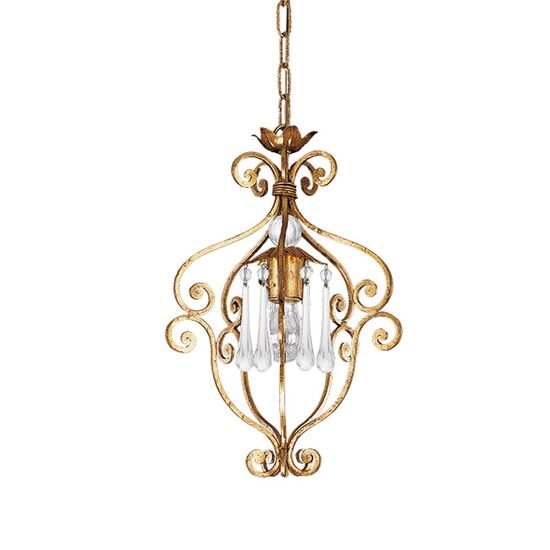 F2-85-1 > LANTERNS GOLD WITH PATINA AND RIGADIN DROPS