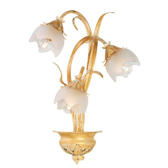 F2-9101-3 > WALL SCONCES ORO BIANCO WITH GLASS