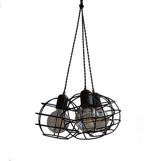 PENDANTS COMPOSITION OF 3 WIRE SPHERE LUMINAIRES