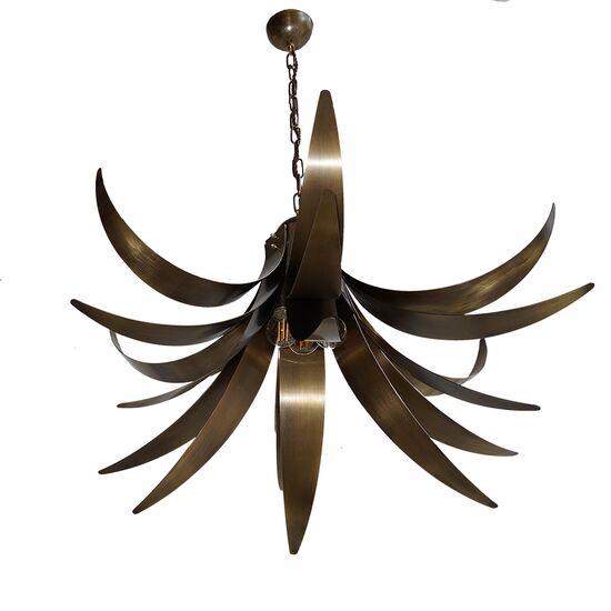 PENDANTS LAMP IN THE FORM OF A HANDMADE BRONZE PALM