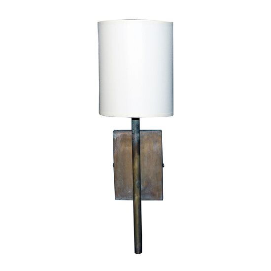 WALL SCONCES LAMP HANDMADE FROM BRONZE RECTANGULAR BASE HAT 1/2