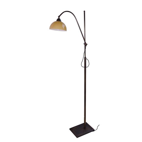 FLOOR LAMPS ADJUSTABLE ARM IN HEIGHT AND ROTATION OF BRONZE AND MURANO GLASS HONEY