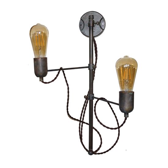 WALL SCONCES LAMP HANDMADE FROM BRONZE ADJUSTABLE 2 LIGHTS