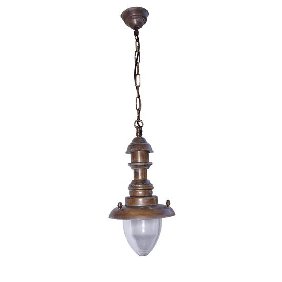 FISHING LAMPS BRONZE FIRE CHAIN SUSPENSION WITH ARTIFICIAL AGING