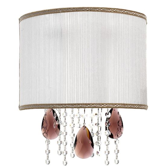 F2-7566-1 > WALL SCONCES SILVER WITH SWA SPECTRA AND BOEMIA CRYSTAL WITH SHADE