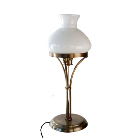 TABLE LAMPS TRADITIONAL HANDMADE BRONZE MURANO GLASS WHITE