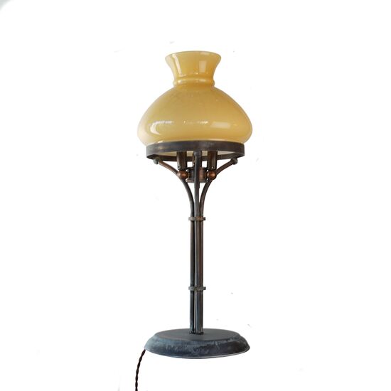 TABLE LAMPS TRADITIONAL HANDMADE BRONZE MURANO GLASS HONEY