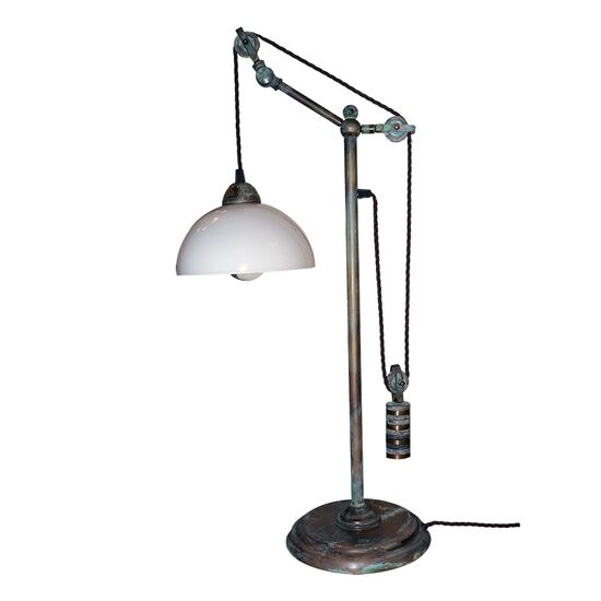 TABLE LAMPS BRONZE WITH ARTIFICIAL AGING MURANO GLASS
