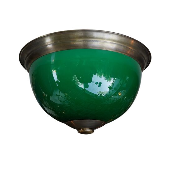CLOSE TO CEILING BRONZE LIGHT WITH GREEN MURANO GLASS