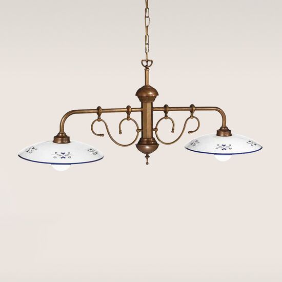 ΚΡΕΜΑΣΤΆ ΦΩΤΙΣΤΙΚΆ 2L PENDANT BURNISHED-BLUE D.38 L.118 H.48+63 TOT.111