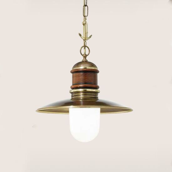 1L PENDANT SHADED BURNISHED-WHITE  D.36 H.46+58 TOT.104
