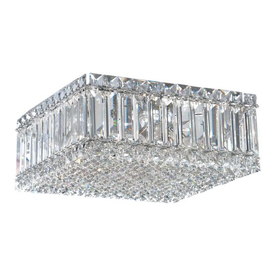 CLASSIC CRYSTAL LIGHTING SCHONBEK > CEILING LIGHTS > QUANTUM 4 LIGHT 220V FLUSH MOUNT IN POLISHED STAINLESS STEEL WITH CLEAR OPTIC CRYSTAL - ΦΩΤΙΣΤΙΚΆ ΟΡΟΦΉΣ