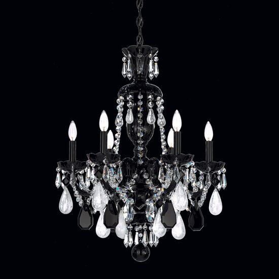 CLASSIC CRYSTAL LIGHTING SCHONBEK > CHANDELIERS > HAMILTON ROCK CRYSTAL 7 LIGHT 220V CHANDELIER IN SILVER WITH AMETHYST AND ROSE ROCK CRYSTAL - ΚΡΕΜΑΣΤΆ ΦΩΤΙΣΤΙΚΆ