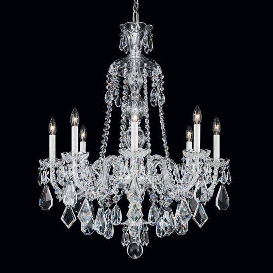 CLASSIC CRYSTAL LIGHTING SCHONBEK > CHANDELIERS > HAMILTON 8 LIGHT 220V CHANDELIER IN SILVER WITH JET BLACK HERITAGE CRYSTAL - ΚΡΕΜΑΣΤΆ ΦΩΤΙΣΤΙΚΆ