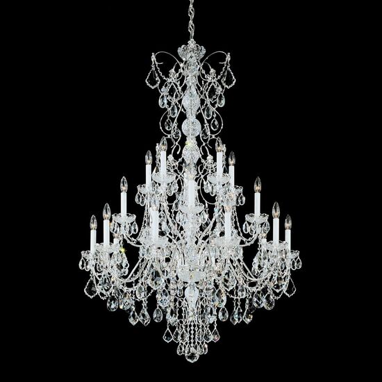 SCHONBEK ΚΛΑΣΣΙΚΆ ΦΩΤΙΣΤΙΚΆ ΚΡΕΜΑΣΤΆ CENTURY 20 LIGHT 220V CHANDELIER IN SILVER WITH CLEAR HERITAGE CRYSTAL