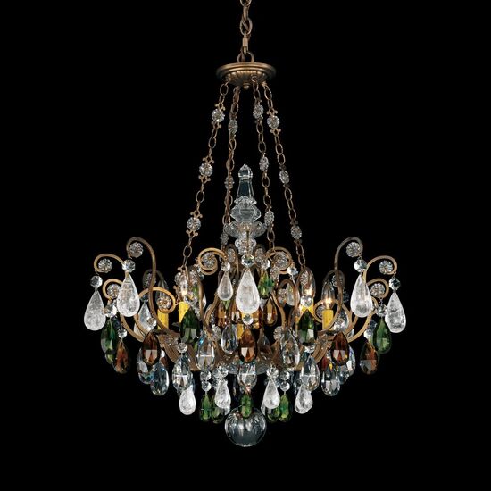 SCHONBEK ΚΛΑΣΣΙΚΆ ΦΩΤΙΣΤΙΚΆ ΚΡΕΜΑΣΤΆ RENAISSANCE ROCK CRYSTAL 8 LIGHT 220V CHANDELIER IN ETRUSCAN GOLD WITH OLIVINE AND SMOKE TOPAZ CLEAR ROCK CRYSTAL COLORS