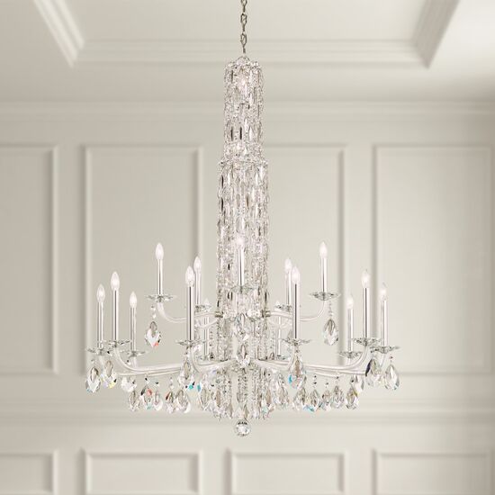 SIENA 17 LIGHT 220V CHANDELIER (NO SPIKES) IN ANTIQUE SILVER WITH CLEAR HERITAGE HANDCUT CRYSTAL - ΚΡΎΣΤΑΛΛΙΝΑ & ΓΥΆΛΙΝΑ ΦΩΤΙΣΤΙΚΆ