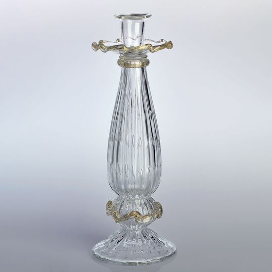 ΚΛΑΣΙΚΆ ΦΩΤΙΣΤΙΚΆ < ΙΤΑΛΙΚΆ POSSONI >   CANDELABRUM CLEAR GLASS WITH GOLD FINISH       - ΤΟΊΧΟΥ ΦΩΤΙΣΤΙΚΆ 
