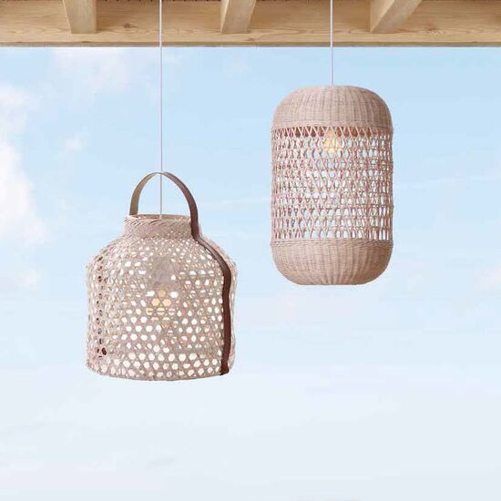 ΚΡΕΜΑΣΤΌ ΦΩΤΙΣΤΙΚΌ PENDANT LIGHT DIAMETER 25 CM HEIGHT 40 CM 01239-04 RATTAN E27, LED