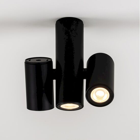 ΟΡΟΦΉΣ ΦΩΤΙΣΤΙΚΆ  CEILING LIGHT 3 SPOTS, BLACK LACQUERING   W:220MM   H:206MM   D:70MM - ΣΠΟΤ ΤΟΊΧΟΥ