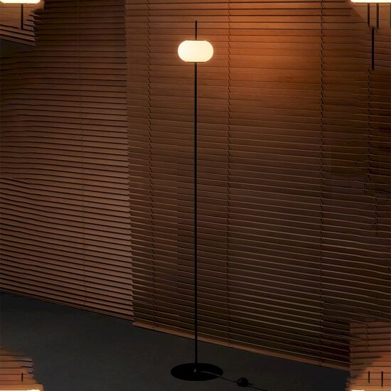 ΔΑΠΈΔΟΥ ΦΩΤΙΣΤΙΚΆ  FLOOR LAMP 161 CM HEIGHT, 2 X G9 4,8 W TEXTURED BLACK,. AERIAL SWITCH   W:150MM   H:1615MM