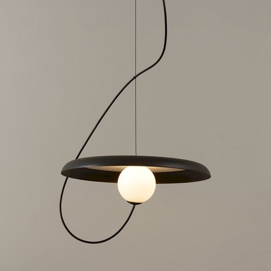 ΚΡΕΜΑΣΤΆ ΦΩΤΙΣΤΙΚΆ  SUSPENSION LAMP 38  CM DIAMETER G9 LED 1X 4,8W TEXTUREDSNTHRACITE GREY  LACQUER   W:383MM   H:1300MM - ΚΡΕΜΑΣΤΆ ΦΩΤΙΣΤΙΚΆ