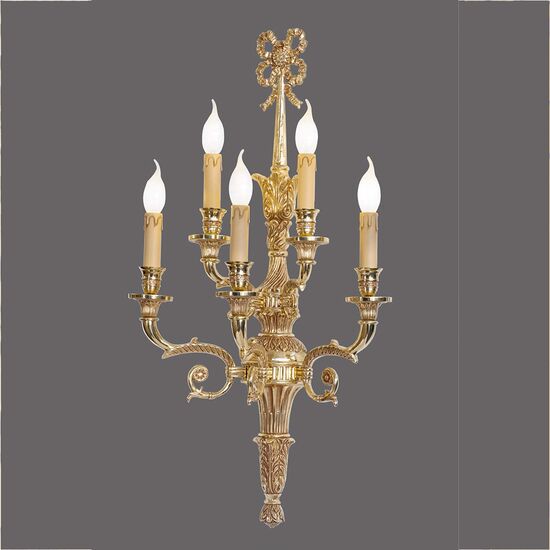 ΑΠΛΊΚΕΣ ΕΠΊΤΟΙΧΑ ΦΩΤΙΣΤΙΚΆ  FRENCH GOLD FINISH WALL LIGHT  W:410MM   H:760MM   D:250MM  5XE14  220V  MAX:42W